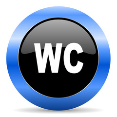 toilet blue glossy icon