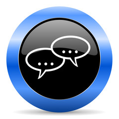 forum blue glossy icon