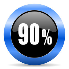 90 percent blue glossy icon