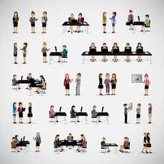 Business Women - Isolated On Gray Background