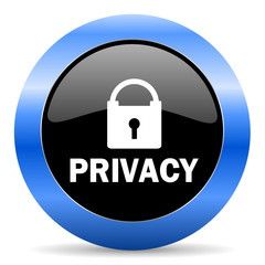 privacy blue glossy icon