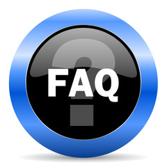 faq blue glossy icon