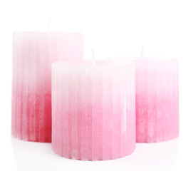 Beautiful candles, isolated on white