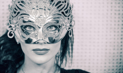 stylish woman in mask
