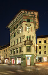 Building on the Preseren square in Ljubljana. Slovenija