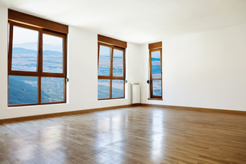 Empty interior room and windows