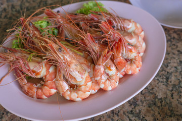 Ready to eat grilled big prawn - Roasted tails of shrimps