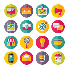 Icons Vector Set in Flat Design Style - 01