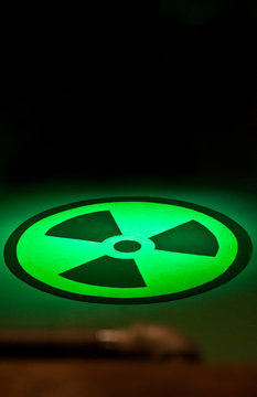 Radium Symbol On Floor In Green Light