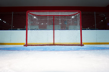 Obraz premium Hockey goal on ice rink