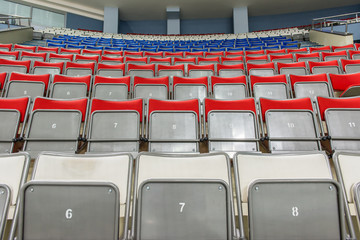 Empty seats on ice arena