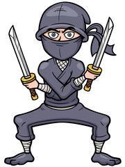 Obraz premium Vector illustration of Cartoon Ninja