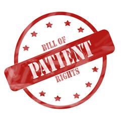 Red Weathered Patient Stamp Circle and Stars