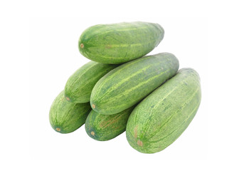 long cucumber isolated on white