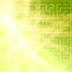Yellow-green background with maze