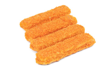 fish sticks on a white background