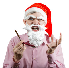 Angry Santa with razor
