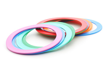multicolor plastic rings