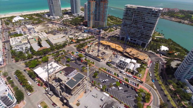 Miami Beach south of 5th street aerial video