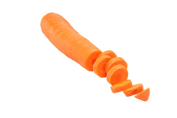 sliced carrot of isolated on white.