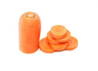 sliced carrot of isolated on white.