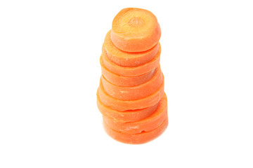 sliced carrot of isolated on white.