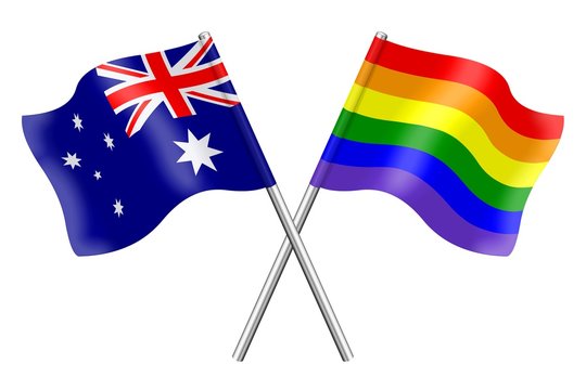 Flags: Australia and rainbow