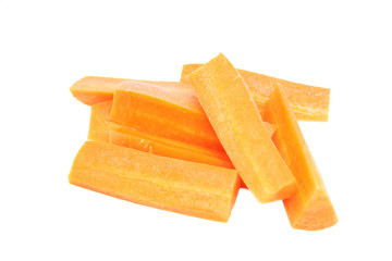 sliced carrot of isolated on white.