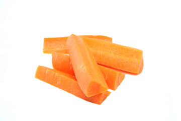 sliced carrot of isolated on white.