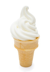 white ice cream with clipping path