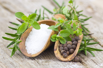fresh herbs, salt and pepper