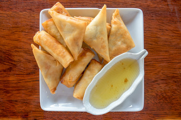 Fry Spring Roll With Sweet Sauce