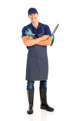 male gardener with arms crossed