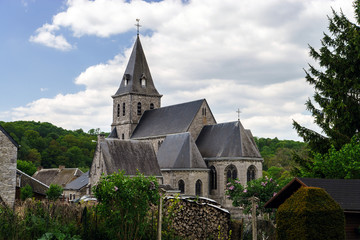 Fototapeta premium Old medieval church in small village