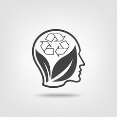 Think recycle sign icon