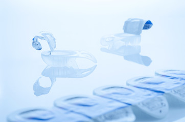 used package of disposable contact lens