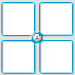 four vector associated text frames with padlock and arrows