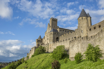Fototapeta na wymiar Widok starożytnego miasta Carcassonne, Francja