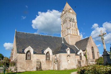 Fototapeta na wymiar Kościół Saint Philbert de Noirmoutier Island w Vendee