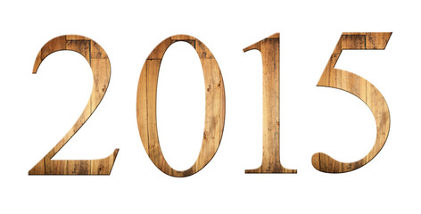 font of number two thousand and fifteen with textured wooden.