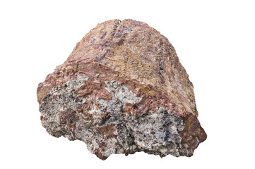 An isolated sample of mineral rock