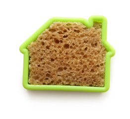 Slice of bread in house form