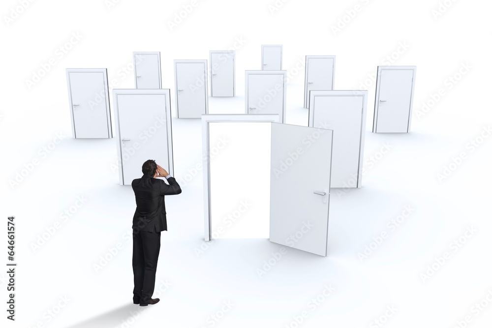 Poster composite image of shouting businessman
