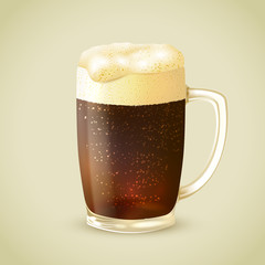 Mug of dark beer emblem