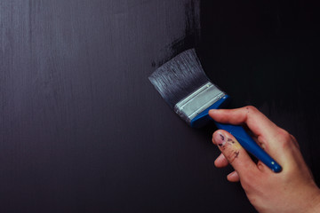 Painting a wall black