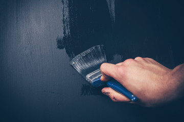 Painting a wall black