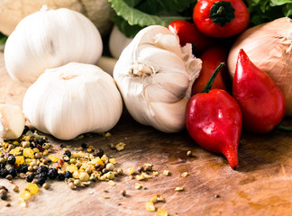 Red Hot chili peppers with garlic and mixed spices