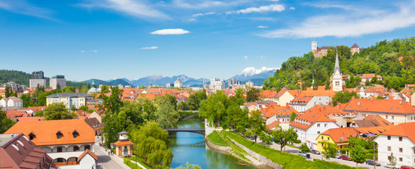 Panorama of Ljubljana, Slovenia, Europe.