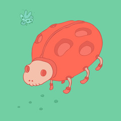 Ladybug. Vector illustration.