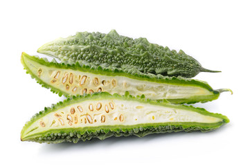 Bitter melon isolated on white background